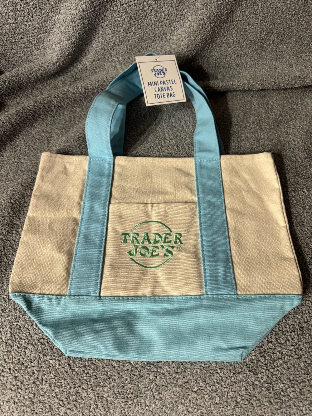 NWT Trader Joe’s Mini Pastel Canvas Tote Bag